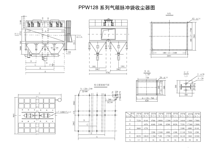 FMQD(PPC,PPW)型气箱式脉冲袋式除尘器